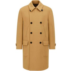 Paolo Pecora, Heren, Mantels, Bruin, Maat: M Wol,