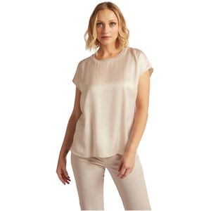 Elena Mirò, Dames, Blouses & Shirts, Roze, Maat: M Katoen,