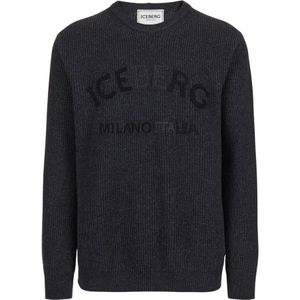 Iceberg, Heren, Truien, Grijs, Maat: S Wol,