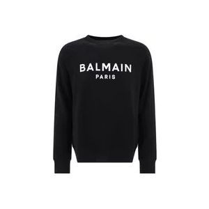 Balmain Paris Sweatshirt 100% Katoen , Black , Heren , Maat: S