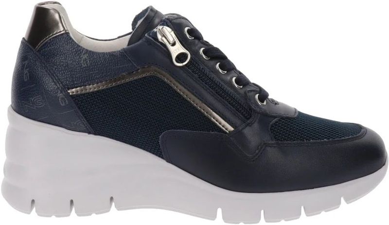 Nerogiardini - Sneakers - Blauw - Leer - Rubberen Zool
