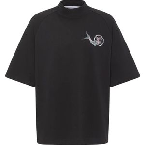 Carlo Colucci - Shirt 'Dorigoni' - Pastelblauw - Ronde Hals - Halve Mouw