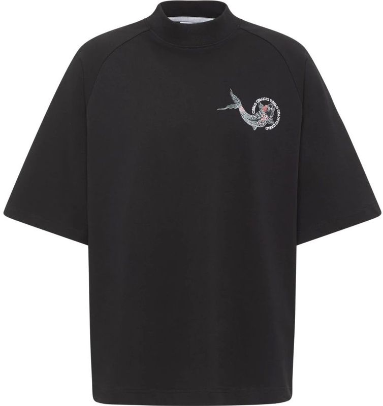 Carlo Colucci - Shirt 'Dorigoni' - Pastelblauw - Ronde Hals - Halve Mouw