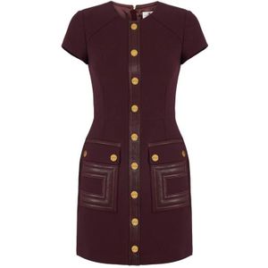 Elisabetta Franchi, Dames, Jurken, Paars, Maat: XS Satijn,