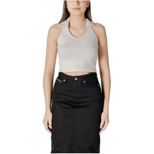 Calvin Klein Jeans, Dames, Tops, Beige, Maat: L Katoen,