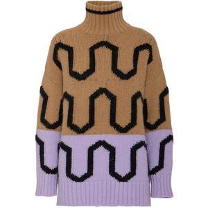 La DoubleJ, Dames, Truien, Beige, Maat: L Wol,