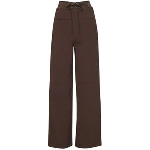 Rotate Birger Christensen, Dames, Broeken, Bruin, Maat: L Leer,