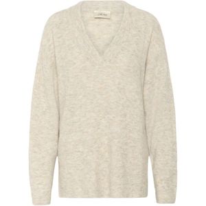 Cream, Dames, Truien, Grijs, Maat: L Wol,