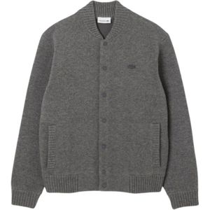Lacoste - Cardigan - Grijs - Merino Wol - Double-Face Jersey
