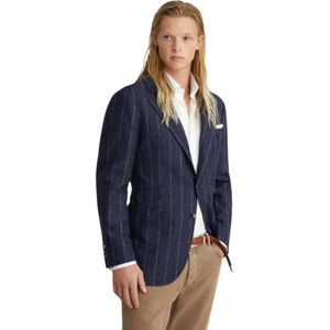 Brunello Cucinelli, Heren, Jassen, Blauw, Maat: L Linnen,