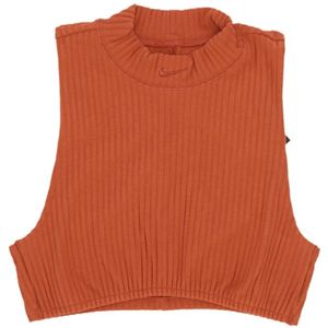 Nike - Mouwloze Geribbelde Hoge Hals Top - Bruin - Dames