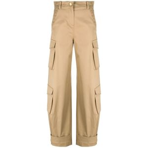 Valentino, Dames, Broeken, Beige, Maat: L Katoen,