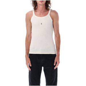 Saint Laurent, Heren, Tops, Wit, Maat: L Katoen,
