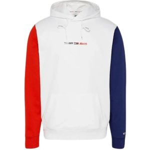 Tommy Jeans, Heren, Sweatshirts & Hoodies, Wit, Maat: S Katoen,