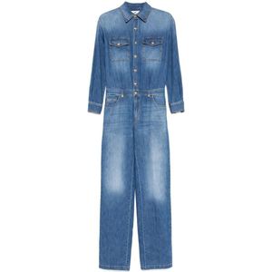 Elisabetta Franchi, Dames, Jumpsuits & Playsuits, Blauw, Maat: XS