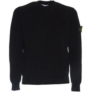Stone Island, Heren, Truien, Zwart, Maat: M Katoen,