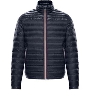 Moncler, Heren, Jassen, Blauw, Maat: 4XL Leer,