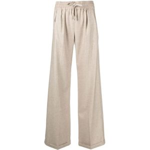 Kiton, Dames, Broeken, Beige, Maat: S Kasjmier,