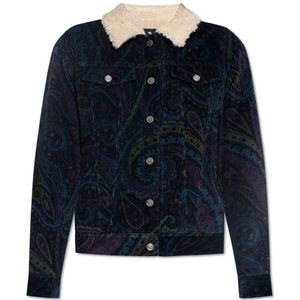Etro, Dames, Jassen, Blauw, Maat: L Corduroy,