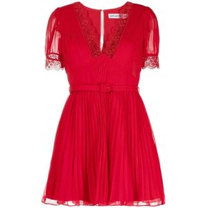 Self Portrait, Dames, Jurken, Rood, Maat: 2XS Chiffon,