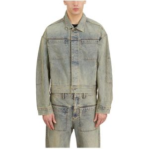 Entire Studios, Heren, Jassen, Blauw, Maat: M Denim,