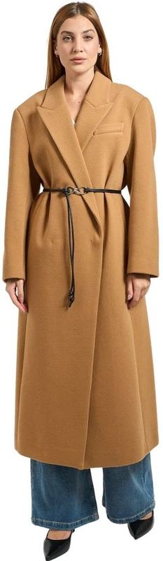 HUGO - Majesti-1 - Tussenmantel - Lichtbruin/Zwart - Klassieke Mantel