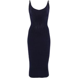 Mugler, Dames, Jurken, Blauw, Maat: L