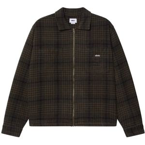 Obey, Heren, Jassen, Bruin, Maat: S Katoen,