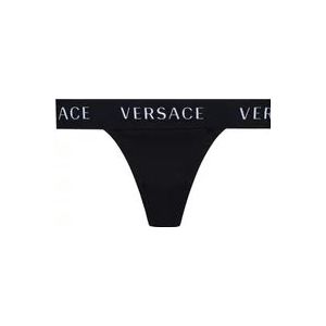Versace String met logo , Black , Dames , Maat: M