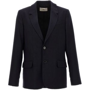 Ami Paris, Heren, Jassen, Blauw, Maat: L Wol,