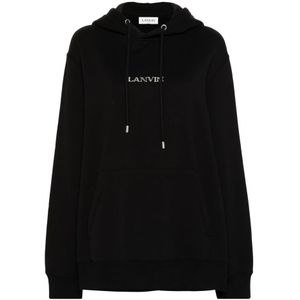 Lanvin, Dames, Sweatshirts & Hoodies, Zwart, Maat: S Katoen,