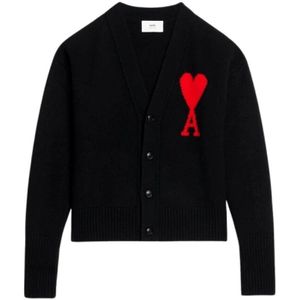 Ami Paris, Heren, Truien, Zwart, Maat: XS Wol,