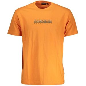 Napapijri, Heren, Tops, Oranje, Maat: 2XL Katoen,
