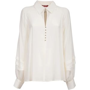 Max Mara Studio, Dames, Blouses & Shirts, Wit, Maat: M Zijde,