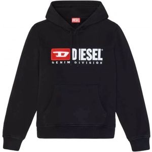Diesel, Heren, Sweatshirts & Hoodies, Zwart, Maat: 2XL Katoen,