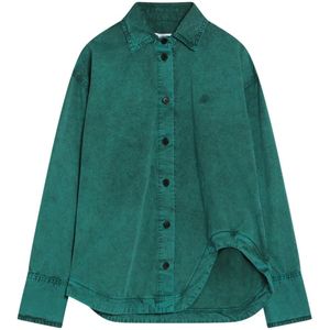 The Attico, Dames, Blouses & Shirts, Groen, Maat: XS