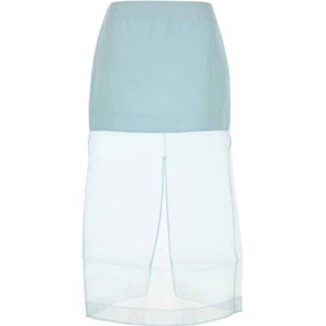 Zimmermann - Organza Crush Layered Rok - Lichtblauw - Gelaagd Design - 100% Zijde