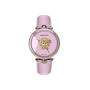 Versace Palazzo Empire Leren Horloge Roze , Purple , Dames , Maat: ONE Size