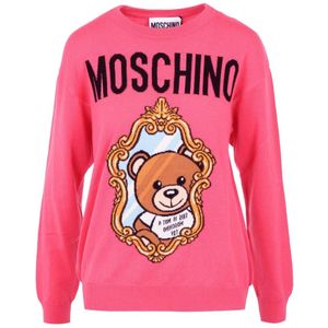 Moschino, Dames, Truien, Roze, Maat: XS Wol,