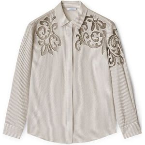 Motivi, Dames, Blouses & Shirts, Wit, Maat: M Katoen,