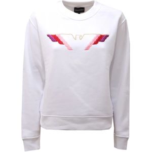 Armani, Dames, Sweatshirts & Hoodies, Wit, Maat: XS Katoen,