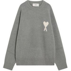 Ami Paris, Heren, Truien, Grijs, Maat: XL Wol,