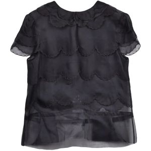 Maison Margiela, Dames, Blouses & Shirts, Zwart, Maat: XS Chiffon,