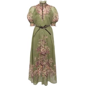 Zimmermann Bloemenprint Swing Jurk , Green , Dames , Maat: XS