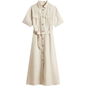 Woolrich, Dames, Jurken, Beige, Maat: M Wol,