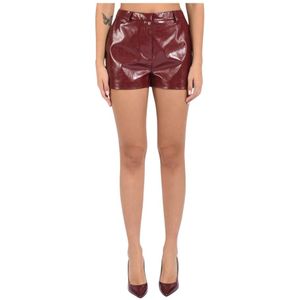 Simona Corsellini, Dames, Korte broeken, Rood, Maat: L Leer,