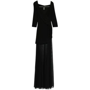 Norma Kamali, Dames, Jurken, Zwart, Maat: XS Nylon,