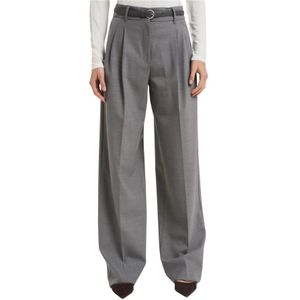 Max Mara Studio, Dames, Broeken, Grijs, Maat: XS Wol,