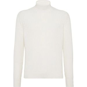 Brunello Cucinelli, Heren, Truien, Wit, Maat: XL Kasjmier,