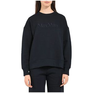 Max Mara, Dames, Sweatshirts & Hoodies, Blauw, Maat: M Katoen,